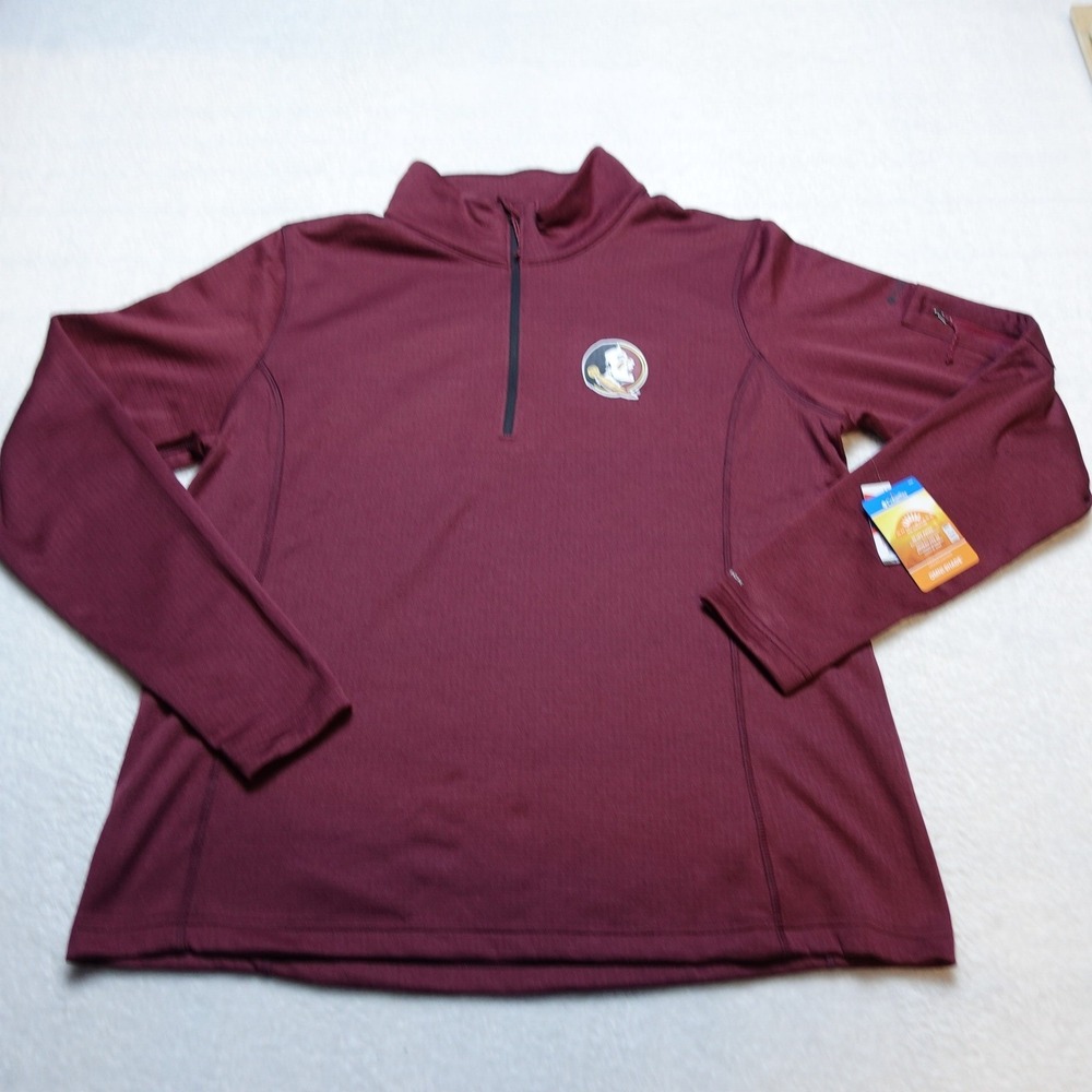Columbia Park View Florida State Women XXL Maroon Fleece Half Zip Pullover NWT